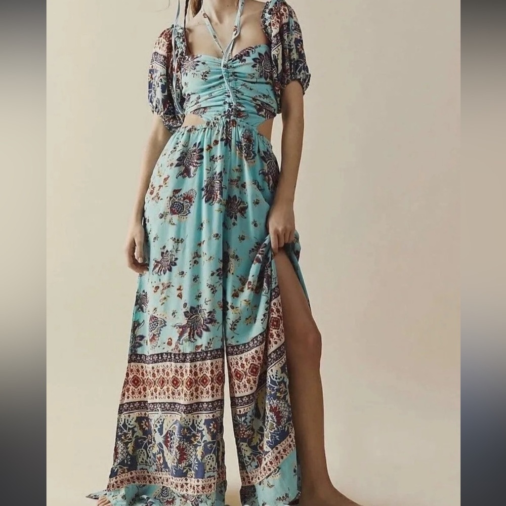 NWT Free People Bali Citrus Skies Jumpsuit with cutouts